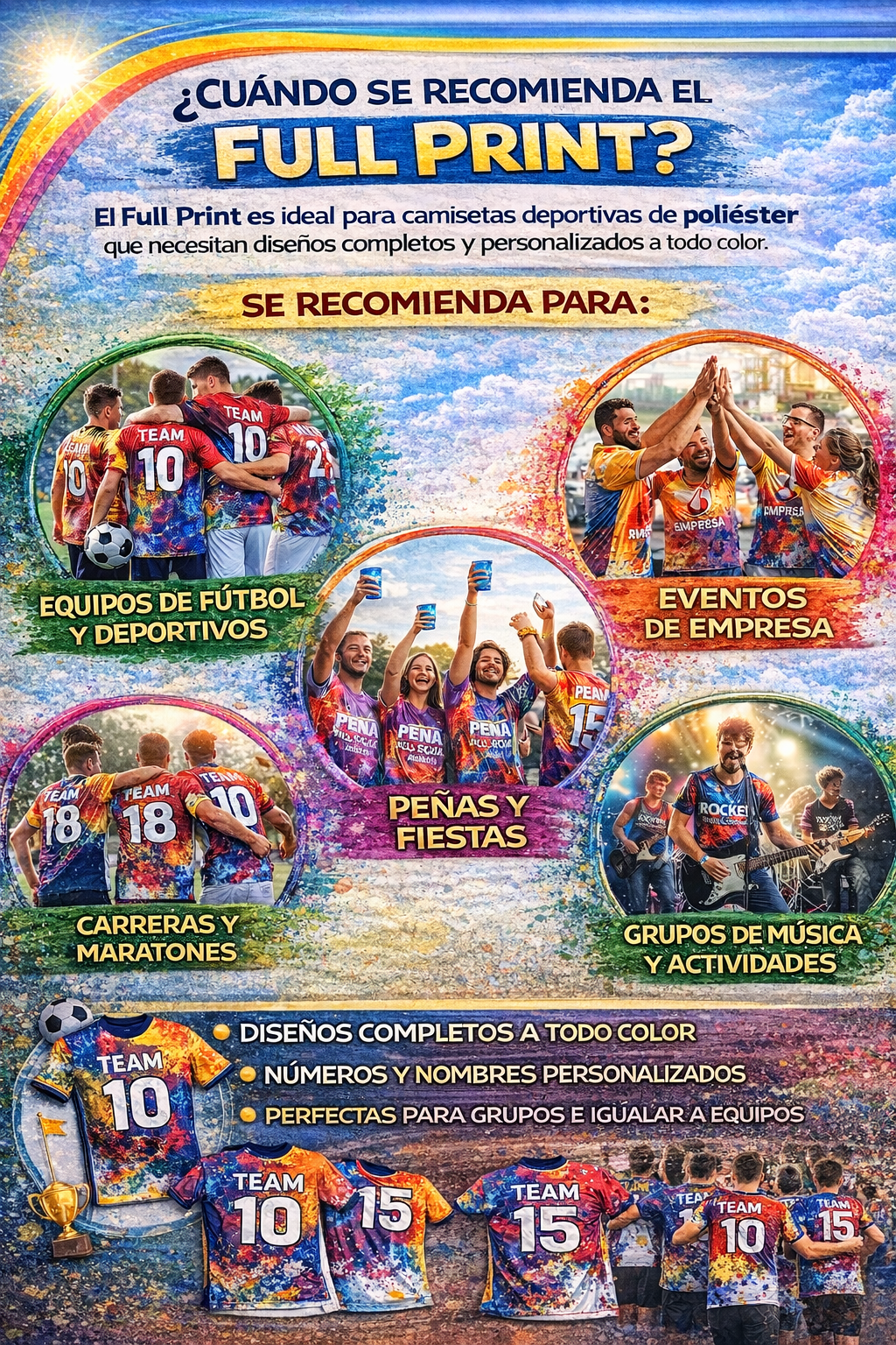 Camisetas técnicas full print para equipos y eventos